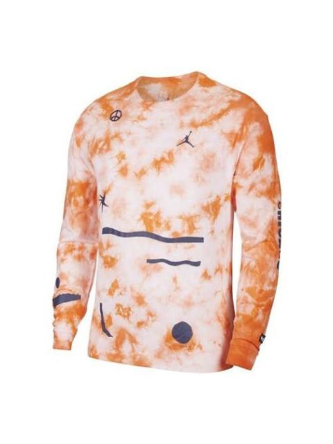 Jordan Air Jordan Chicago Crossover Series All-Star Round Neck Casual Sports Printing Long Sleeves Orange C