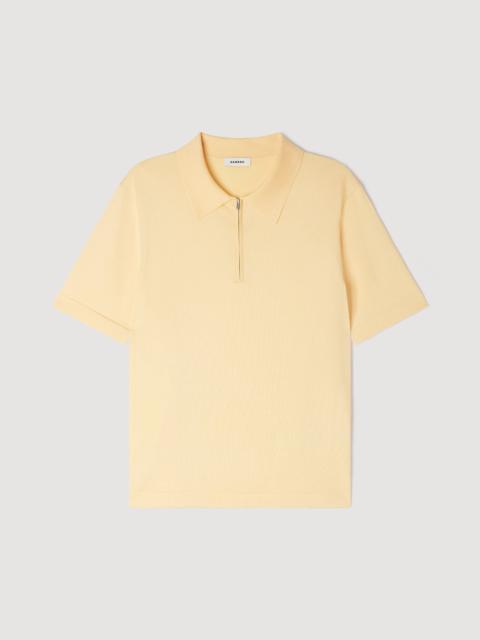 Sandro KNITTED POLO SHIRT WITH ZIP COLLAR
