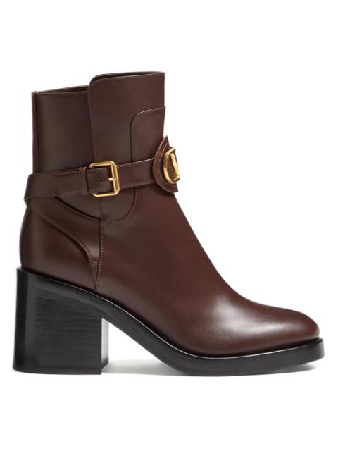 Valentino Women's VLogo Signature Calfskin Ankle 70MM Boots - Fondant