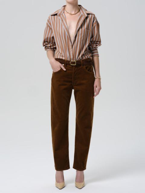 Citizens of Humanity Thea Boyfriend Shirt In Copper Stripe