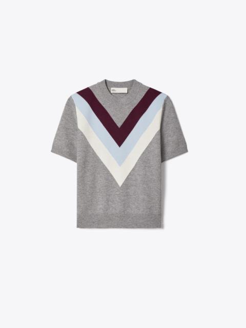 TORY BURCH Chevron Wool Top