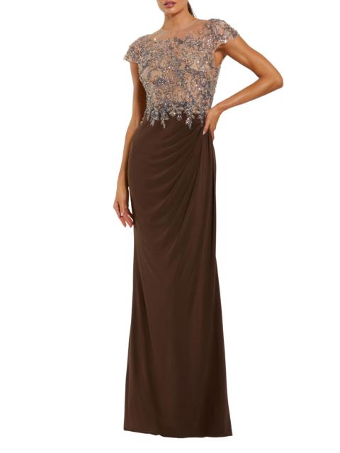 MAC DUGGAL Women's Evening Crystal-Embellished Jersey Gown - Chocolate