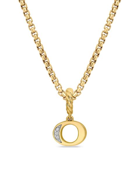 DAVID YURMAN Women's Pavé Initial Pendant in 18K Yellow Gold - Initial O