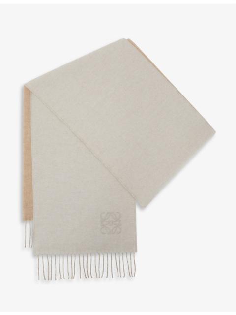 Loewe Anagram-embroidered wool and cashmere-blend scarf