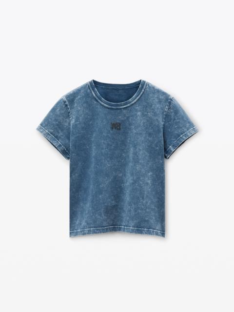 Alexander Wang Essential Logo Shrunken Short-Sleeve Tee in Organic Cotton