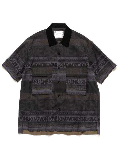 sacai ERIC HAZE STRIPE PRINT SHIRT BLACK