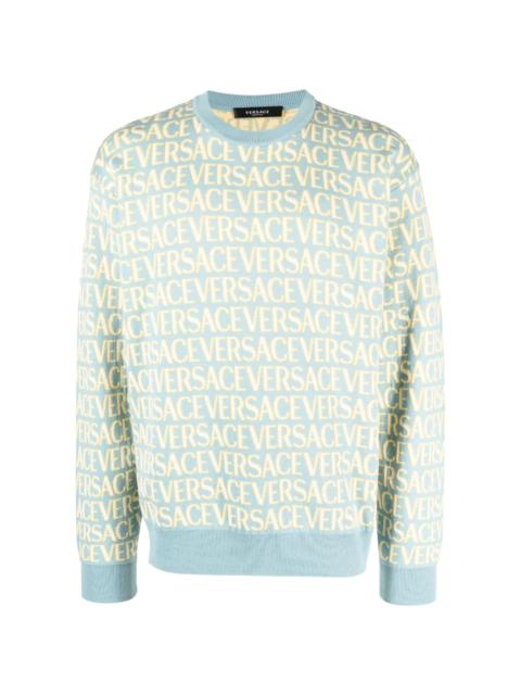 VERSACE Versace Allover-jacquard cotton jumper