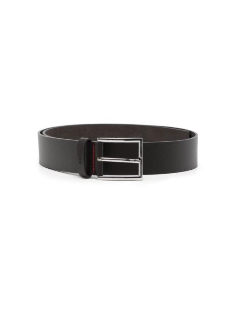 contrast-stitching leather belt