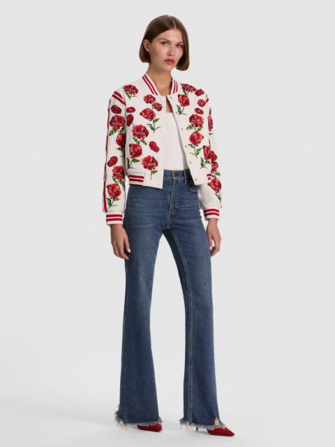 Alice + Olivia KERI EMBELLISHED VARSITY JACKET