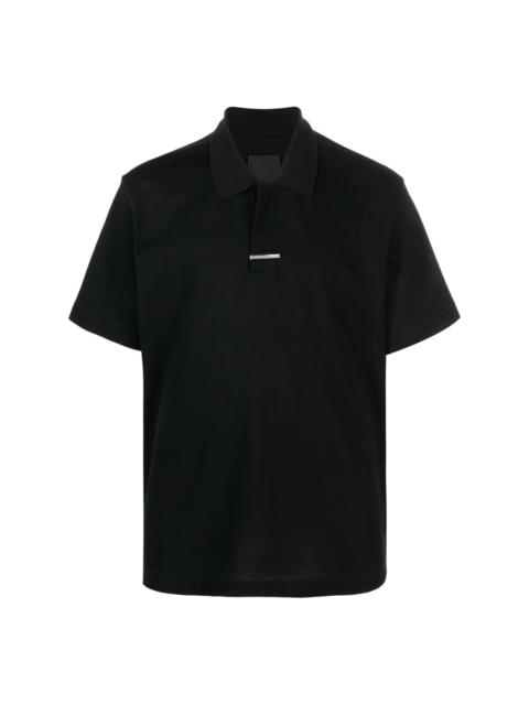 logo-plaque cotton polo shirt