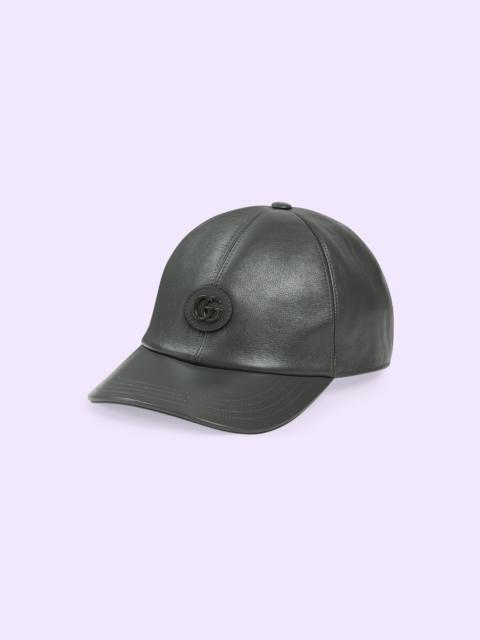 GUCCI Leather baseball hat with Double G
