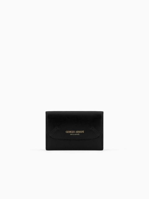 GIORGIO ARMANI Mini la Prima trifold wallet in palmellato leather