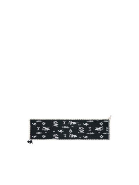 RENLI SU Angel-print knit scarf