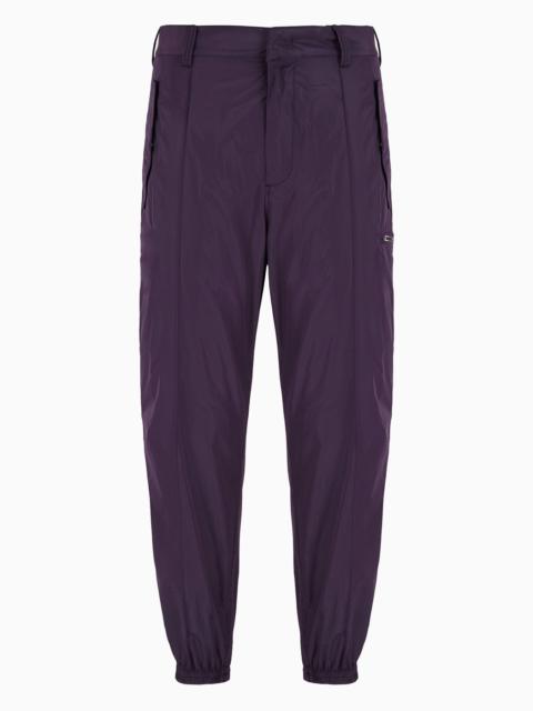 EMPORIO ARMANI Lightweight nylon trousers with stretch ankle cuffs