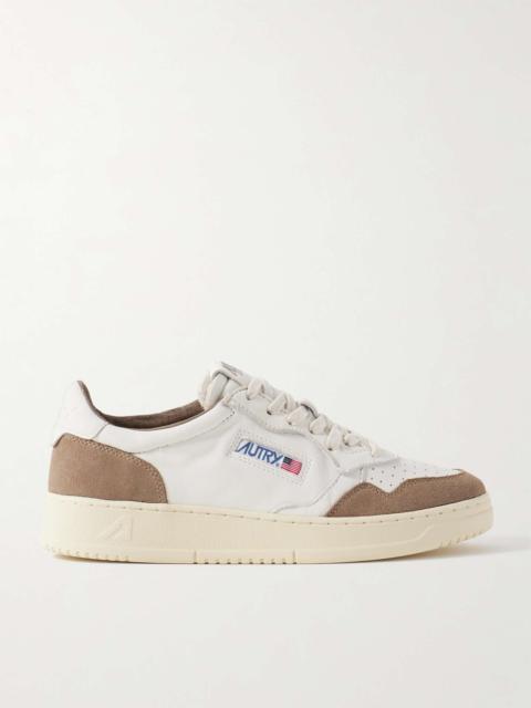 Medalist Suede-Trimmed Leather Sneakers