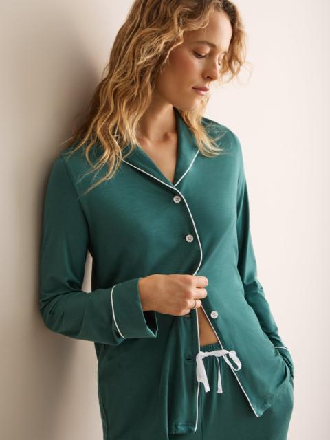 Derek Rose Lara Micro Modal Pajamas Muted Teal