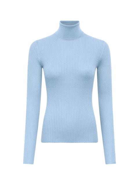 GABRIELA HEARST Peppe Knit Turtleneck in Light Blue Cashmere Silk