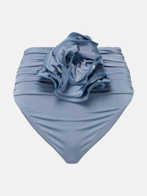 MAGDA BUTRYM Floral-appliqué high-rise bikini bottoms