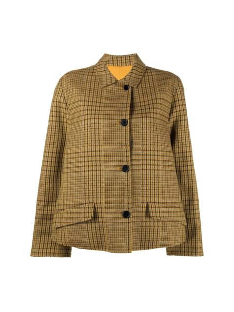 checked single-breasted jacket
