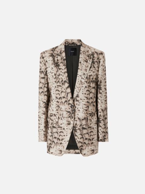 PINKO LINEN JACKET WITH SNAKE PRINT