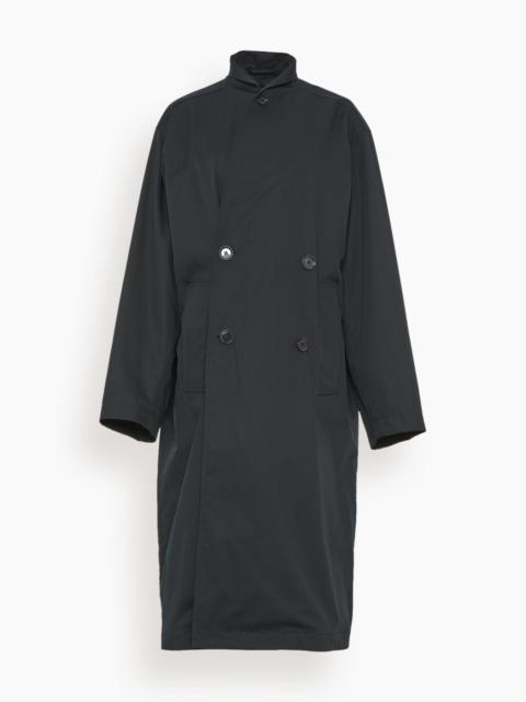 Lemaire Wrap Collar Trench in Jet Black