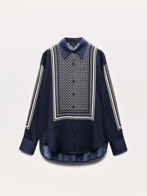rag & bone Jessica Scarf-Print Satin Shirt