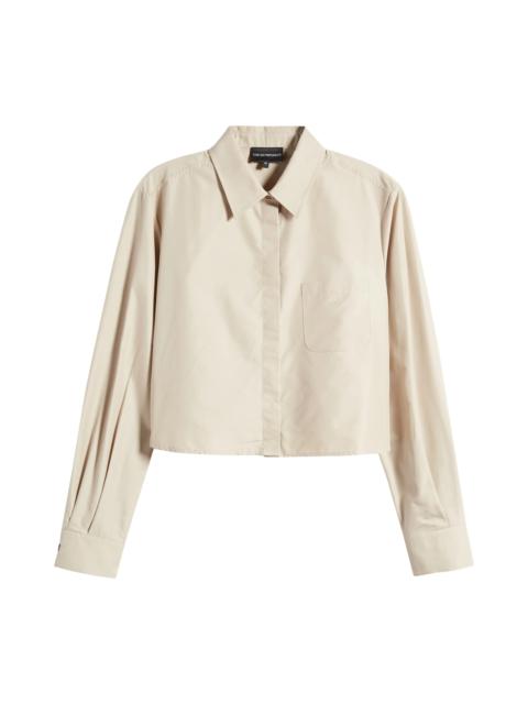 EMPORIO ARMANI Crop Poplin Button-Up Shirt