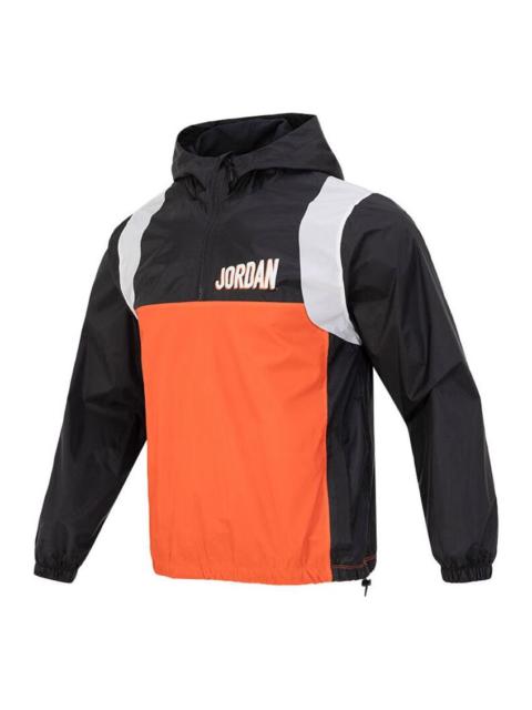 Air Jordan Flight MVP Hooded Pullover Jacket 'Black Orange' DV7601-010