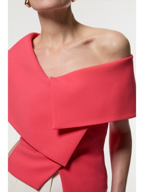 KAREN MILLEN Compact Stretch Assymetric Neck Tailored Jacket