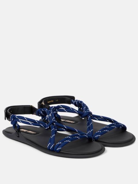 Miu Miu Rivière leather-trimmed sandals
