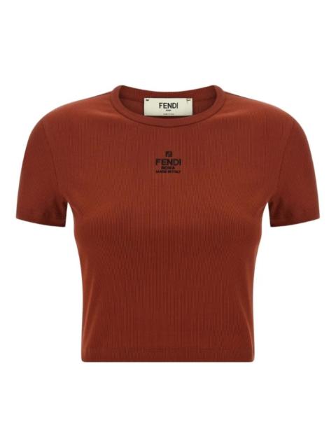 FENDI logo-embroidered T-shirt