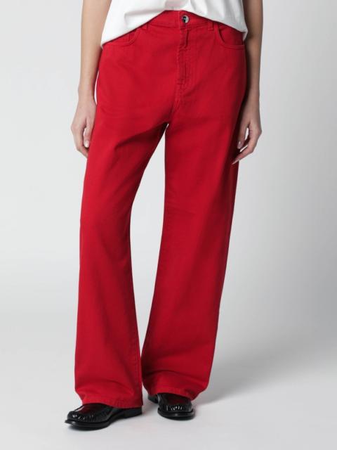 Red cotton trousers