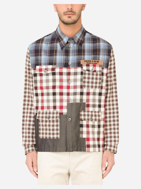 Dolce & Gabbana Cotton patchwork shirt with multiple pockets