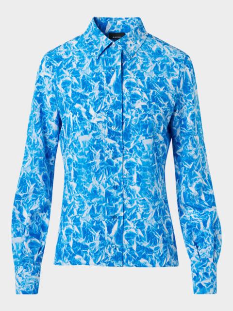 AKRIS Whitecaps Printed Long-Sleeve Shirt