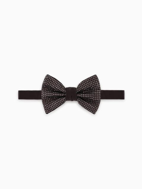 GIORGIO ARMANI 실크와 RHINESTONE KNOTTED BOW TIE