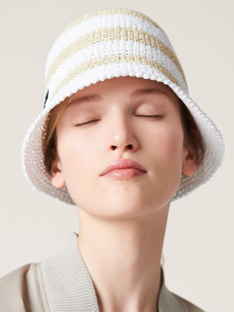 Miu Miu Viscose raffia hat