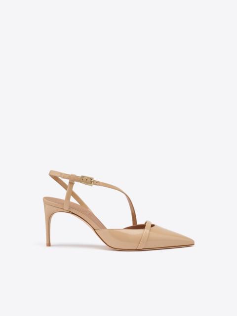 MALONE SOULIERS Valeria 70 Buff Patent Slingbacks