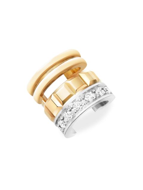 Boucheron Women's Quatre Radiant Edition Two-Tone 18K Gold & 0.14 TCW Diamond Single Clip-On Earring - Yellow
