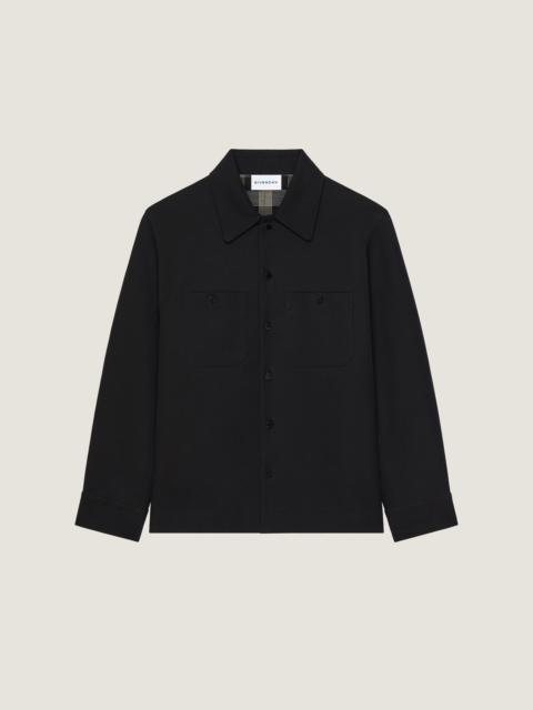 Givenchy COUTURE SEAM OVERSHIRT IN COTTON WITH CHECKED REVERSE