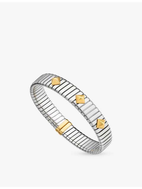 BVLGARI Bvlgari Tubogas Stainless Steel and 18ct Yellow Gold Studded Bracelet