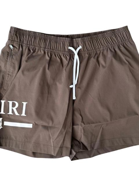 AMIRI MA Bar Logo Swimshorts "Brown & White" PS23MSB002 210
