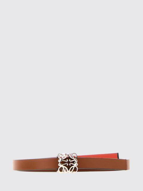 Loewe LOEWE Anagram Thin Calfskin Leather Belt with Gold Monogram Buckle