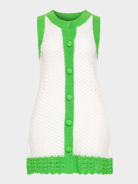 RAMY BROOK Chelsea Crochet Button-Front Mini Dress