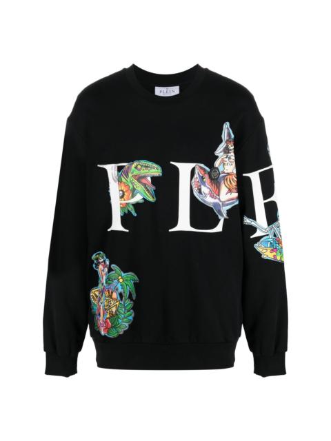 PHILIPP PLEIN logo-print crew neck sweatshirt