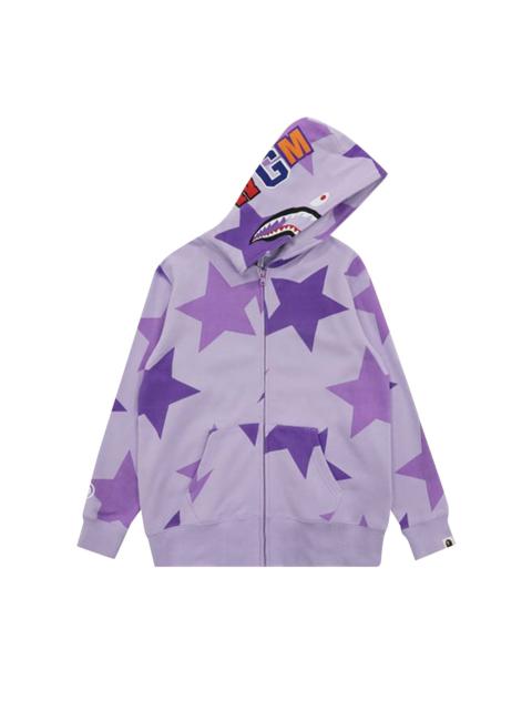 BAPE Sta Pattern Shark Full Zip Hoodie 'Purple'