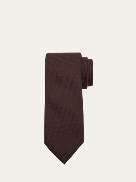 Men's Solid Silk Jacquard Tie