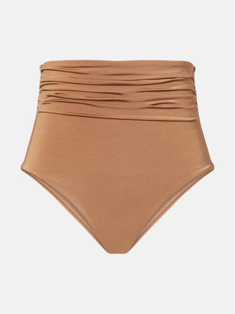 Max Mara Salli draped high-rise bikini bottoms