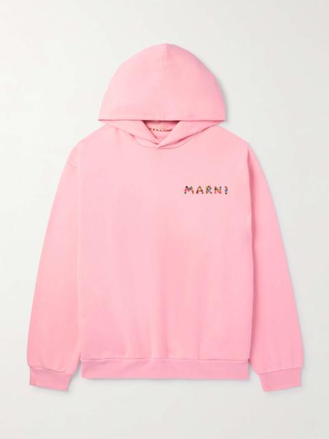 Marni Oversized Logo-Print Cotton-Jersey Hoodie