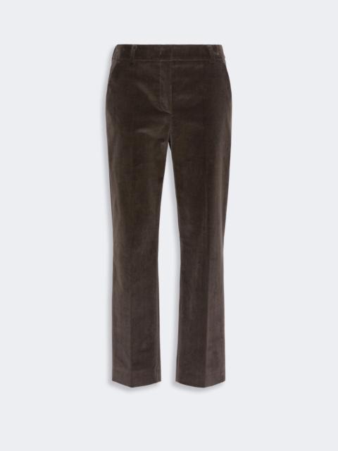WEEKEND Max Mara MARRUCA Cotton velvet cropped trousers - DARK BROWN