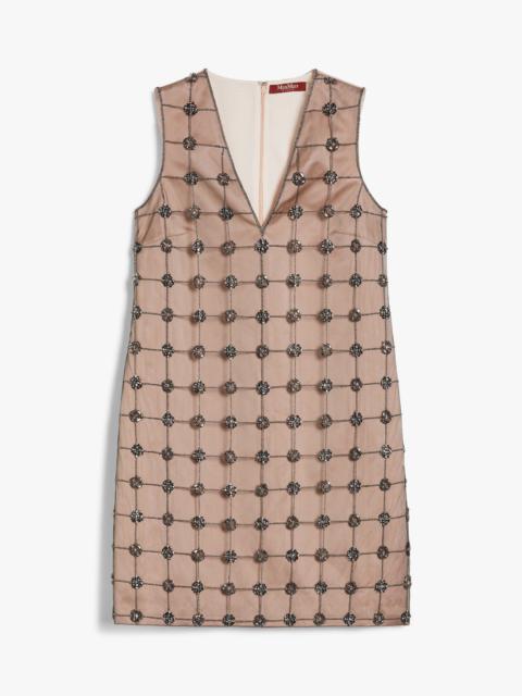 Max Mara ACINO Embroidered duchess satin mini dress